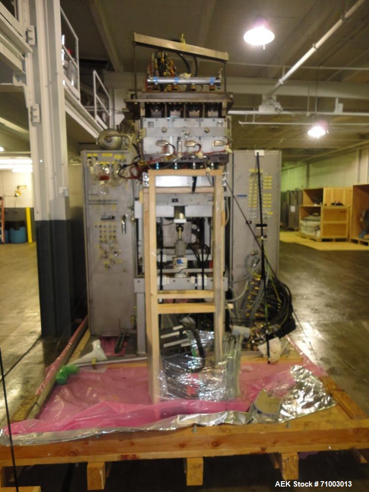 Used Rommelag Model 360M BFS Blow Fill Seal Machine. Machine is capable of speeds from 6,000 to 18,000 units per hour depending on tooling. Ampoule/vial size range 2ml to 50ml or 20 to 60 cavities, d...