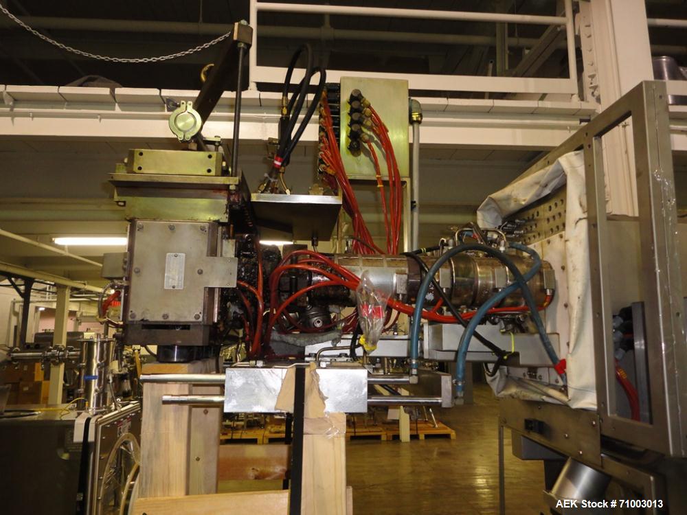 Used Rommelag Model 360M BFS Blow Fill Seal Machine. Machine is capable of speeds from 6,000 to 18,000 units per hour depending on tooling. Ampoule/vial size range 2ml to 50ml or 20 to 60 cavities, d...