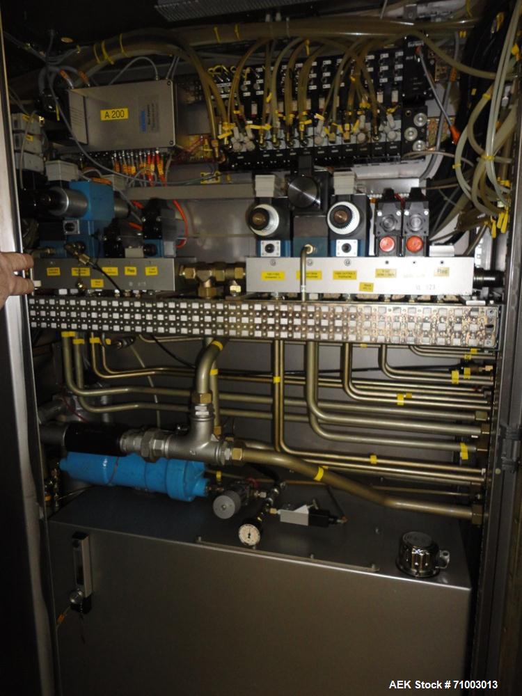Used Rommelag Model 360M BFS Blow Fill Seal Machine. Machine is capable of speeds from 6,000 to 18,000 units per hour depending on tooling. Ampoule/vial size range 2ml to 50ml or 20 to 60 cavities, d...