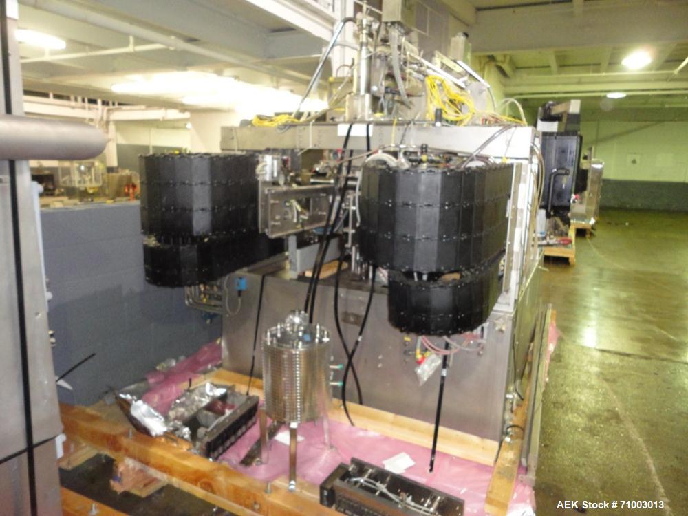 Used Rommelag Model 360M BFS Blow Fill Seal Machine. Machine is capable of speeds from 6,000 to 18,000 units per hour depending on tooling. Ampoule/vial size range 2ml to 50ml or 20 to 60 cavities, d...