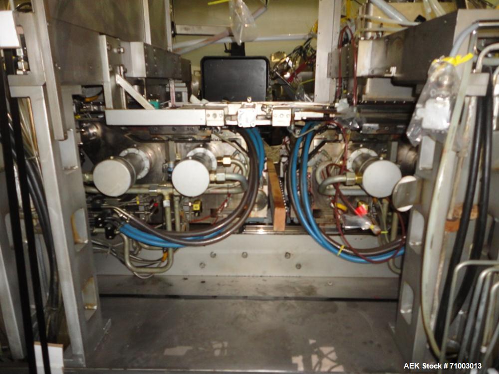 Used Rommelag Model 360M BFS Blow Fill Seal Machine. Machine is capable of speeds from 6,000 to 18,000 units per hour depending on tooling. Ampoule/vial size range 2ml to 50ml or 20 to 60 cavities, d...