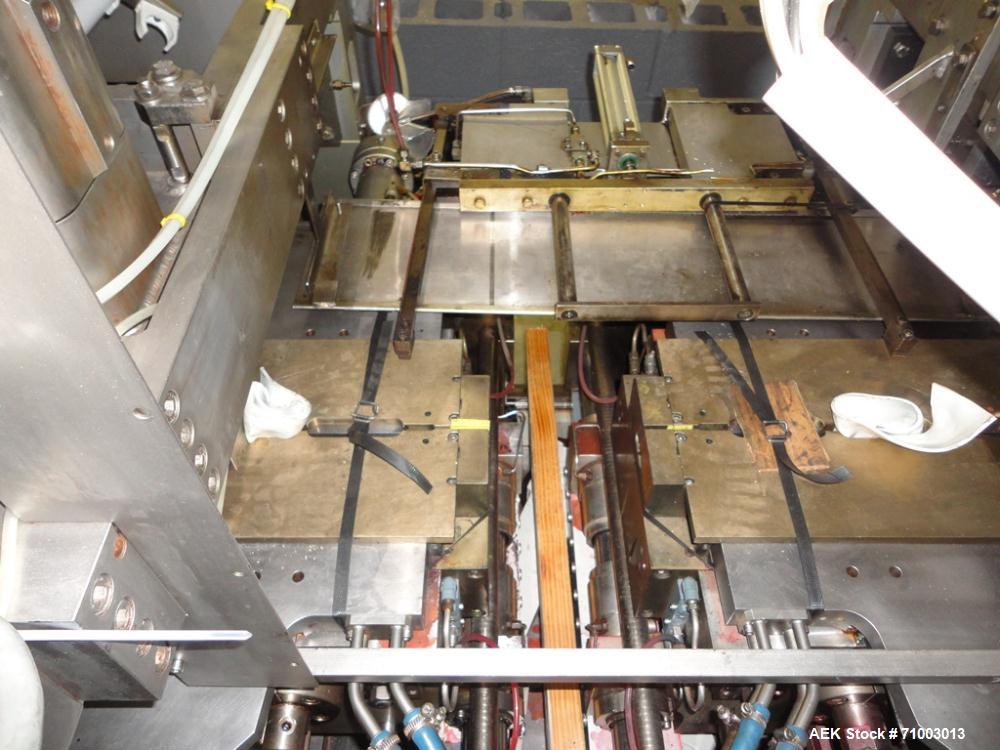 Used Rommelag Model 360M BFS Blow Fill Seal Machine. Machine is capable of speeds from 6,000 to 18,000 units per hour depending on tooling. Ampoule/vial size range 2ml to 50ml or 20 to 60 cavities, d...