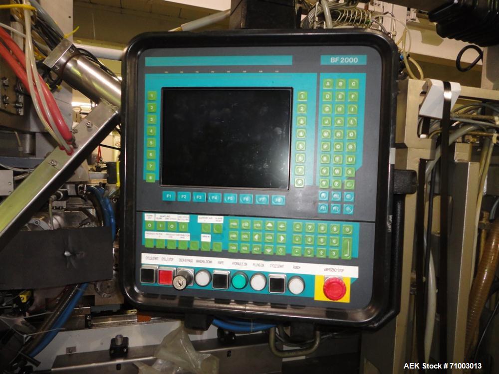 Used Rommelag Model 360M BFS Blow Fill Seal Machine. Machine is capable of speeds from 6,000 to 18,000 units per hour depending on tooling. Ampoule/vial size range 2ml to 50ml or 20 to 60 cavities, d...