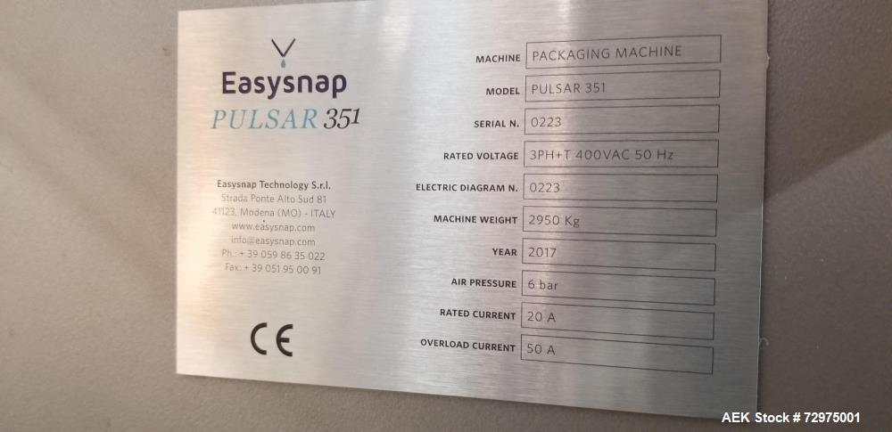 Used- Easysnap Model Pulsar 351 Vertical Form Fill Seal Machine