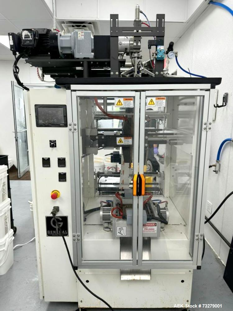Used General Packaging E2LC Vertical Liquid Form Fill Seal Machine – 5 lb Bags