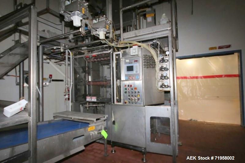 Used WinPak Pouch Filler, M/N L-25, S/N 25030, 230/460 Volts, 3 Phase, with Portable Cart with Spare Heads & Roll Holster, S/S Panel with Allen-Bradley MicroLogix 1400 PLC, with Allen-Bradley 11-Slot...