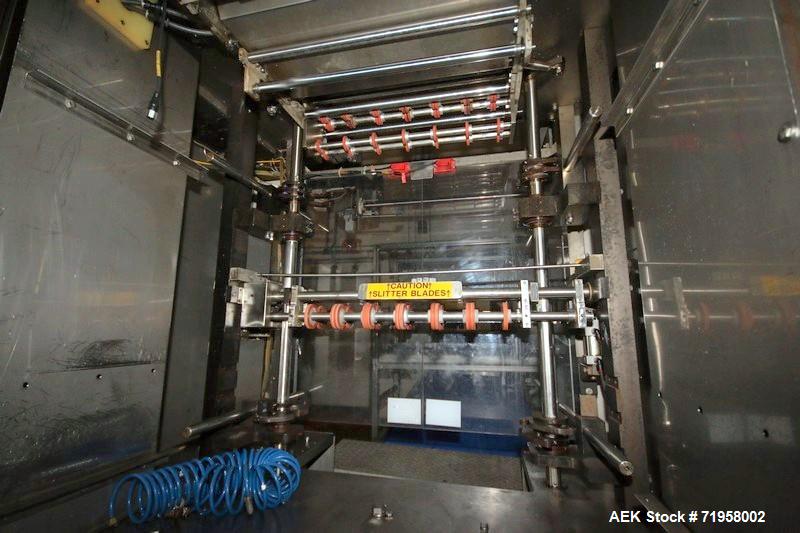 Used WinPak Pouch Filler, M/N L-25, S/N 25030, 230/460 Volts, 3 Phase, with Portable Cart with Spare Heads & Roll Holster, S/S Panel with Allen-Bradley MicroLogix 1400 PLC, with Allen-Bradley 11-Slot...