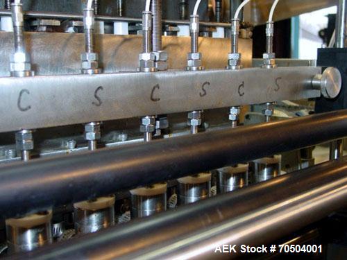Used Ropak Model Liquid 18-V (6) Head VFFS Pouch Filler. For single or dual packs, for 1/4 oz to 1 oz pouches of gels, conditioners, shampoo, ointments and creams.3 - 6 up configuration in a 4 sided ...