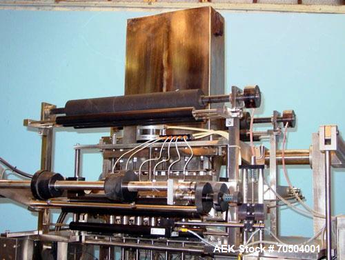 Used Ropak Model Liquid 18-V (6) Head VFFS Pouch Filler. For single or dual packs, for 1/4 oz to 1 oz pouches of gels, conditioners, shampoo, ointments and creams.3 - 6 up configuration in a 4 sided ...