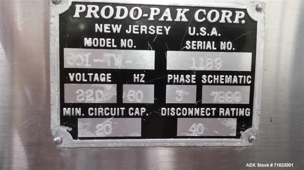 Used Prodo-Pak Model 601-TW4 Vertical Form Fill Seal Machine