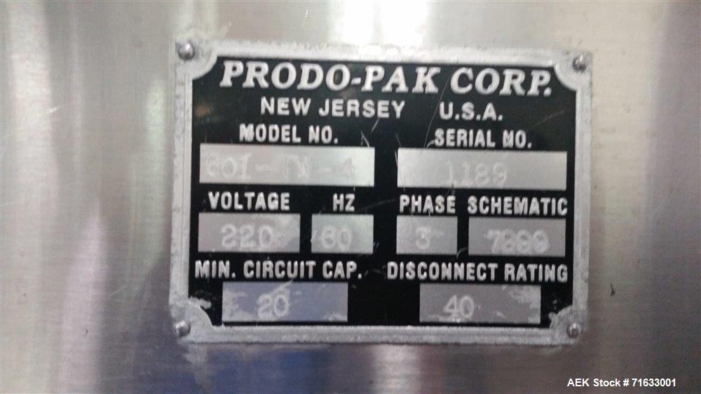 Used Prodo-Pak Model 601-TW4 Vertical Form Fill Seal Machine