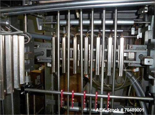 Used Prodo Pak Model 601TW Form Fill Seal for liquid paste product.Can be equipped with single peristaltic mid viscosity liquid product pump with a 6 lane feeder or 6-up time gravity thin liquid fill...