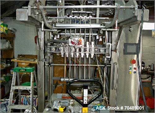 Used Prodo Pak Model 601TW Form Fill Seal for liquid paste product.Can be equipped with single peristaltic mid viscosity liquid product pump with a 6 lane feeder or 6-up time gravity thin liquid fill...