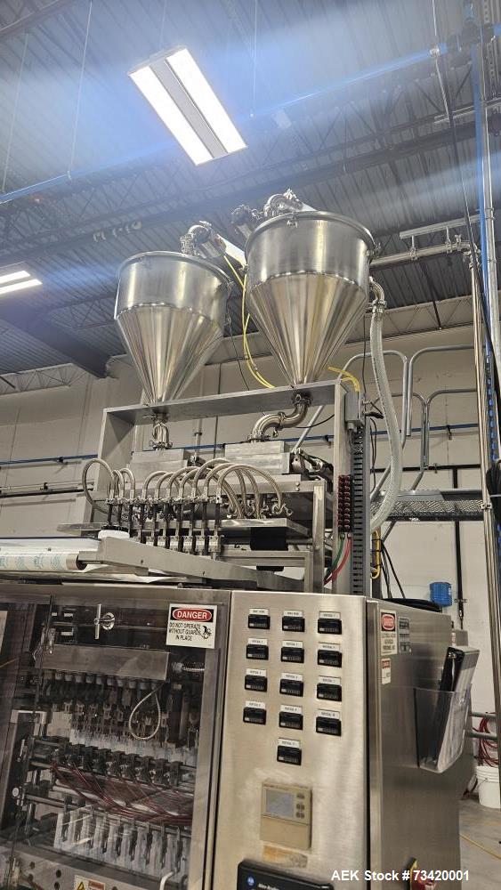 Used Prodo-Pak PV-215-CSW-10 Vertical Form Fill and Seal Machine with Conveyor – 350 PPM