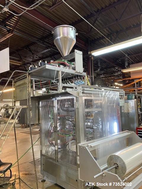 Used Prodo-Pak PV250 CSW6 6-Lane VFFS Liquid Pouch Packager | 120–180 PPM | 100 ml Fill | AB Servo System | Only 50 Hours