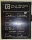 Used Circle Model V18H4D-II Vertical Form, Fill, and Seal Pouch Machine