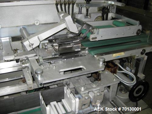 Used Forpack Bag/Cartoner Line, type MG-2, consisting of (1) Forpack bag making machine, type M120, 6 bands. Single bag 2.54" x 4.29" (65 mm x 110 mm). Double pack 5.07" x 4.29" (130 mm x 110 mm) inc...