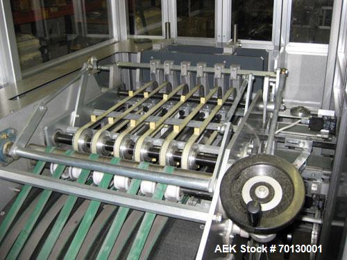Used Forpack Bag/Cartoner Line, type MG-2, consisting of (1) Forpack bag making machine, type M120, 6 bands. Single bag 2.54" x 4.29" (65 mm x 110 mm). Double pack 5.07" x 4.29" (130 mm x 110 mm) inc...