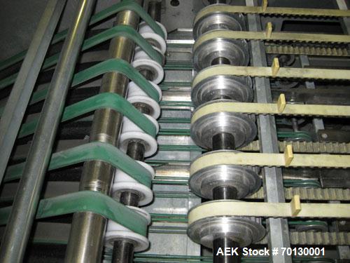 Used Forpack Bag/Cartoner Line, type MG-2, consisting of (1) Forpack bag making machine, type M120, 6 bands. Single bag 2.54" x 4.29" (65 mm x 110 mm). Double pack 5.07" x 4.29" (130 mm x 110 mm) inc...