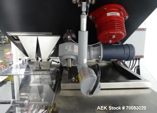 Used Phoenix Engineering Form / Fill and Seal Unit, Model GOPACKER1000. Set up with dual drop disc counter/filler for solid disage capsule or tablet products.  Vertical orientation, 1" wide x 2" long...