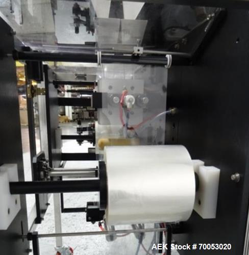 Used Phoenix Engineering Form / Fill and Seal Unit, Model GOPACKER1000. Set up with dual drop disc counter/filler for solid disage capsule or tablet products.  Vertical orientation, 1" wide x 2" long...