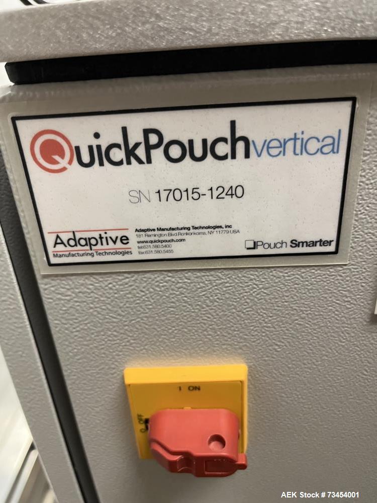 Used QuickPouch Vertical Form Fill Seal Machine – 12"x16", 48 CPM, Built 2014