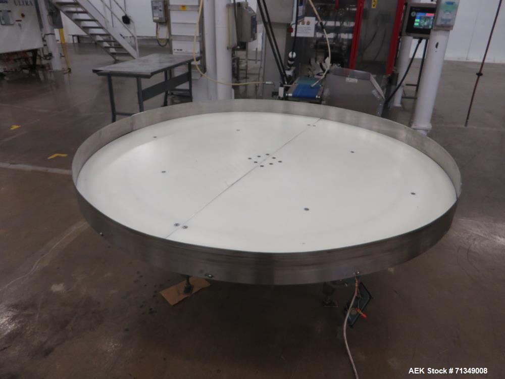 Used Bosch Model SVE2510 Vertical form fill and seal packaging system with Allen-Bradley Control Logix 5555 controls, 14 head Yamato model ADW 414SD dimpled/embossed bucket scale on mild steel platfo...