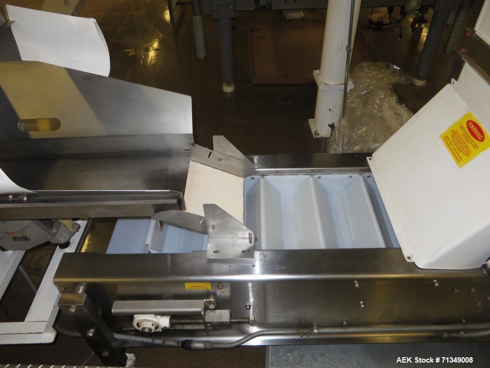 Used Bosch Model SVE2510 Vertical form fill and seal packaging system with Allen-Bradley Control Logix 5555 controls, 14 head Yamato model ADW 414SD dimpled/embossed bucket scale on mild steel platfo...
