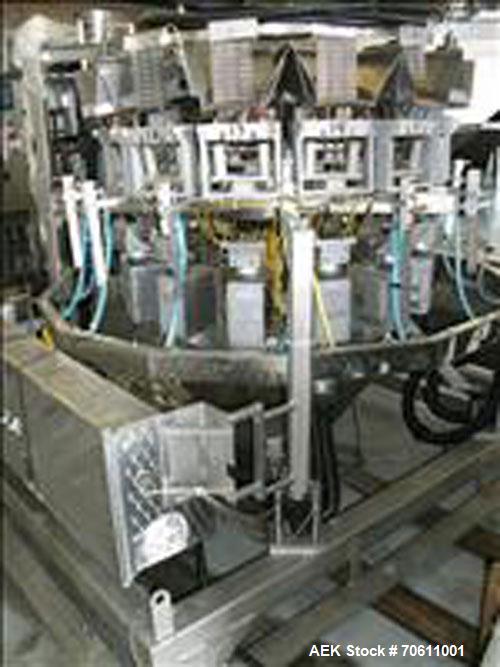 Used Eagle Infinity Model 1016 Vertical Form Fill and Seal Machine. Machine is capable of speeds up to 100 bags per minute. Has a 14 head Parsons-Eagle combination scale. Machine has a pneumatic seal...