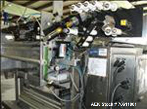 Used Eagle Infinity Model 1016 Vertical Form Fill and Seal Machine. Machine is capable of speeds up to 100 bags per minute. Has a 14 head Parsons-Eagle combination scale. Machine has a pneumatic seal...