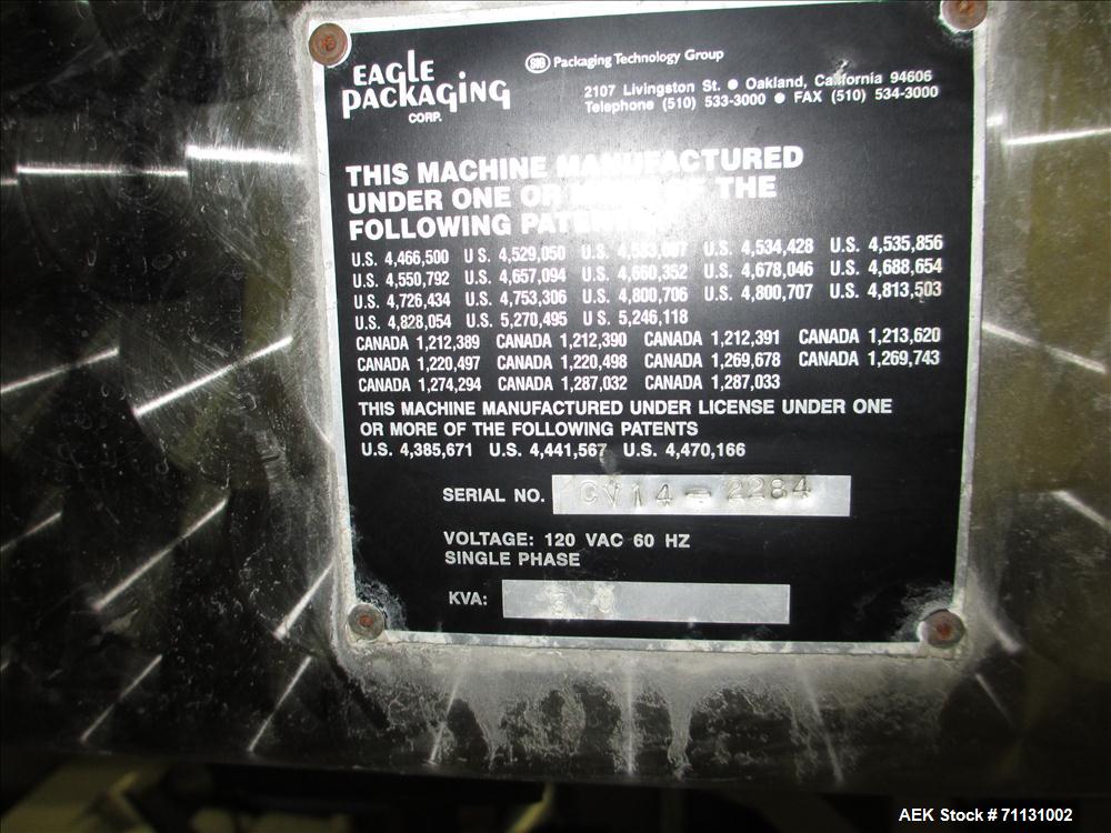 Used Eagle Packaging Transpack II with Eagle CV-14 Dimpled Bucket Scale