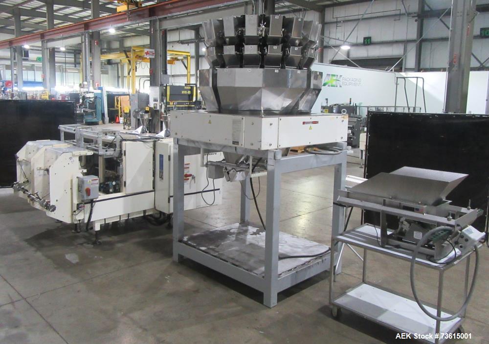 Used Hayssen Ultima 8-16 HPR Twin Tube VFFS Bagger with Ishida 16 Head Scale