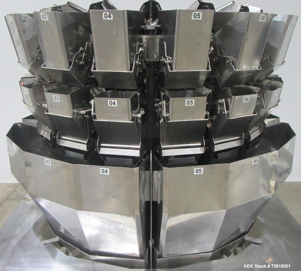 Used Hayssen Ultima 8-16 HPR Twin Tube VFFS Bagger with Ishida 16 Head Scale