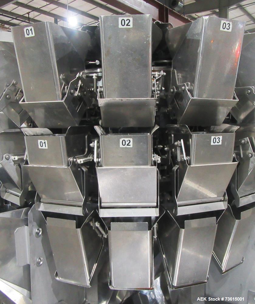 Used Hayssen Ultima 8-16 HPR Twin Tube VFFS Bagger with Ishida 16 Head Scale