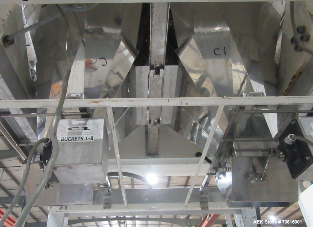 Used Hayssen Ultima 8-16 HPR Twin Tube VFFS Bagger with Ishida 16 Head Scale