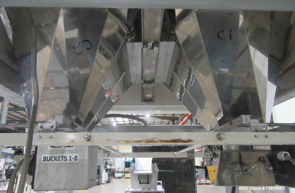 Used Hayssen Ultima 8-16 HPR Twin Tube VFFS Bagger with Ishida 16 Head Scale