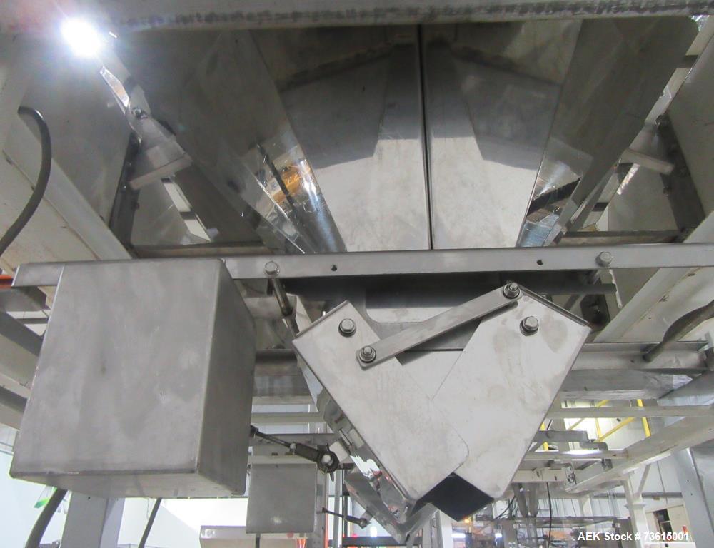 Used Hayssen Ultima 8-16 HPR Twin Tube VFFS Bagger with Ishida 16 Head Scale