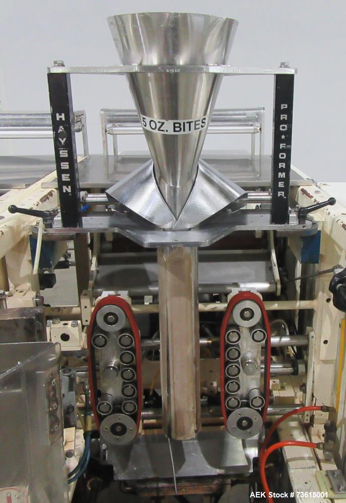 Used Hayssen Ultima 8-16 HPR Twin Tube VFFS Bagger with Ishida 16 Head Scale