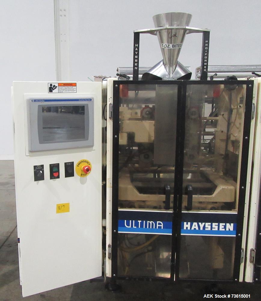 Used Hayssen Ultima 8-16 HPR Twin Tube VFFS Bagger with Ishida 16 Head Scale