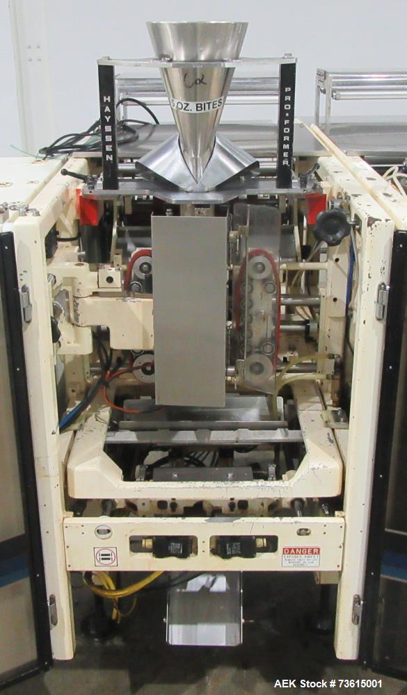 Used Hayssen Ultima 8-16 HPR Twin Tube VFFS Bagger with Ishida 16 Head Scale