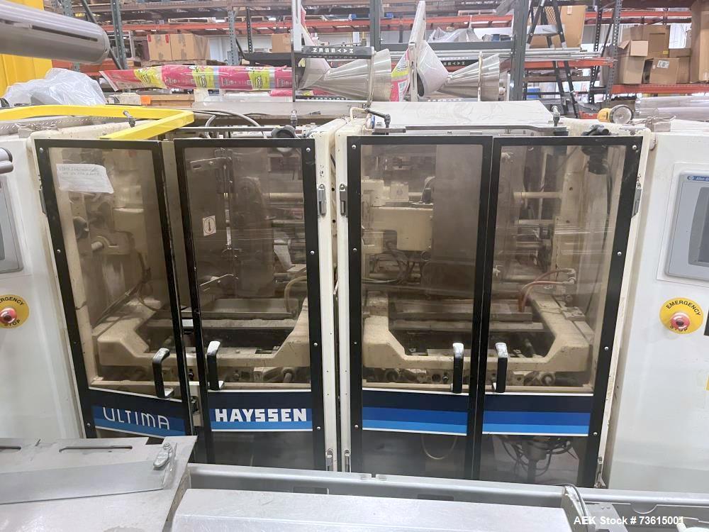Used Hayssen Ultima 8-16 HPR Twin Tube VFFS Bagger with Ishida 16 Head Scale
