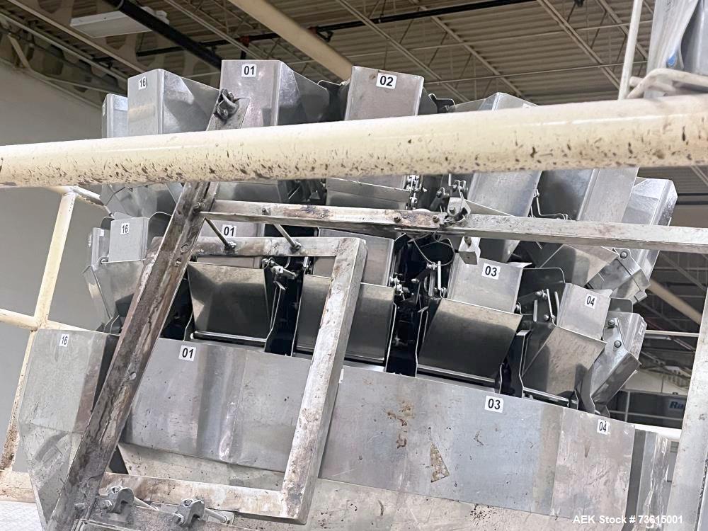 Used Hayssen Ultima 8-16 HPR Twin Tube VFFS Bagger with Ishida 16 Head Scale