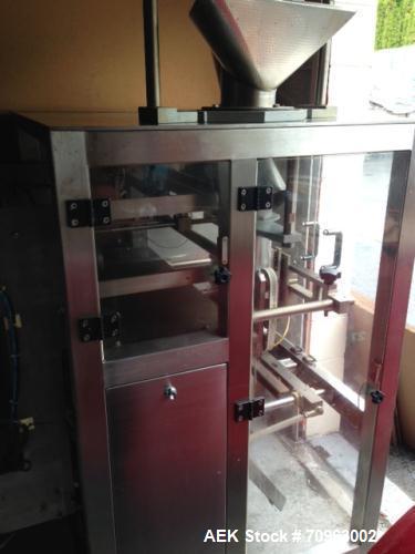 Used JDA Packaging Equipment Vertical Form, Fill and Seal Machine, Model 2100.  Seal up to 18" vertical and up to 22" roll of film.  Speeds 50-60 per minute.  Mounted on a stainless steel frame on ca...