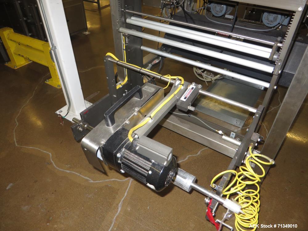Used Matrix Packaging  Model  201318R  Vertical form fill and seal packaging system. Complete line includes Yamato Adw-714sv scale  dimpled/embossed bucket scale and  Allen-Bradley Micrologix 1500 an...