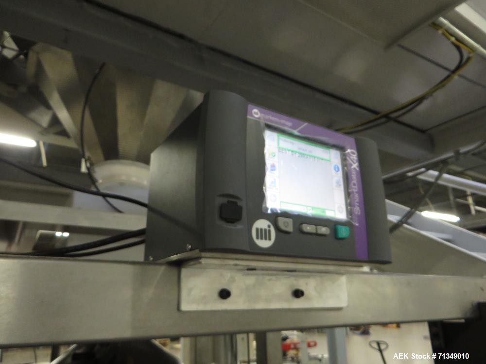 Used Matrix Packaging  Model  201318R  Vertical form fill and seal packaging system. Complete line includes Yamato Adw-714sv scale  dimpled/embossed bucket scale and  Allen-Bradley Micrologix 1500 an...