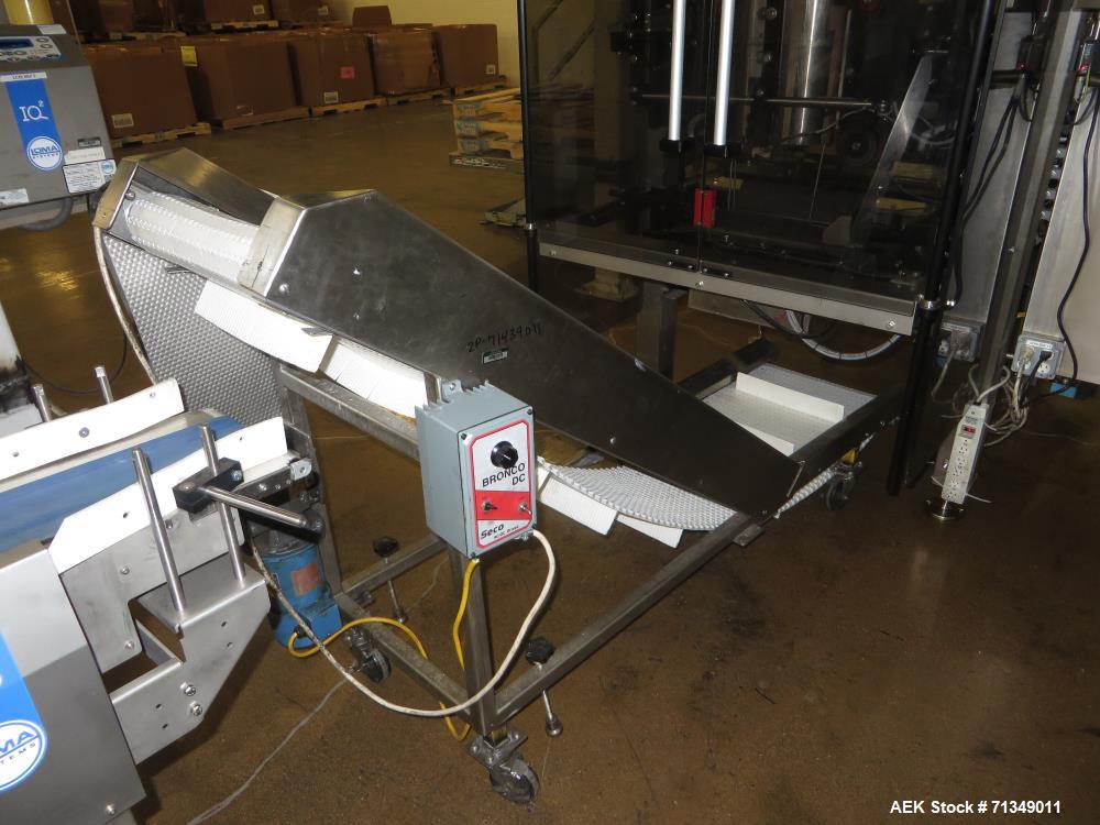 Used Matrix Packaging  Model  Elete DS13  Vertical form fill and seal packaging system. Complete line includes Yamato Adw-714sv  scale  dimpled/embossed bucket scale and Allen-Bradley Micrologix 1500...