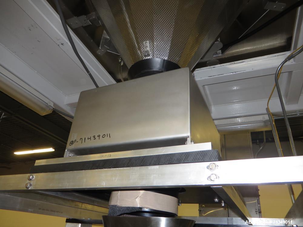 Used Matrix Packaging  Model  Elete DS13  Vertical form fill and seal packaging system. Complete line includes Yamato Adw-714sv  scale  dimpled/embossed bucket scale and Allen-Bradley Micrologix 1500...