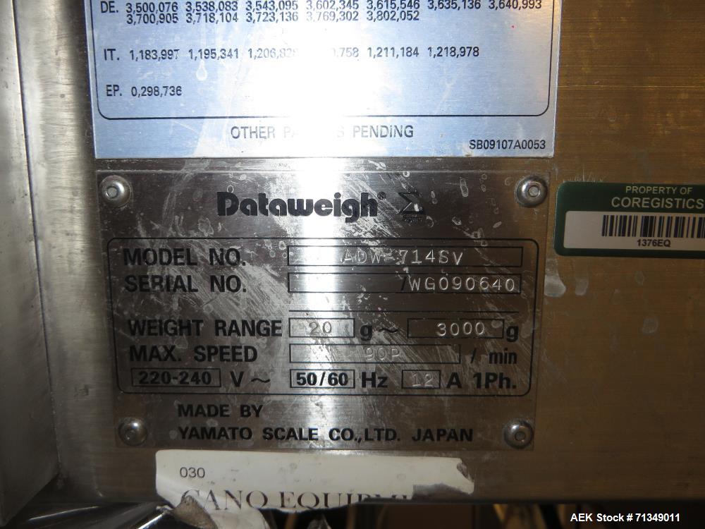 Used Matrix Packaging  Model  Elete DS13  Vertical form fill and seal packaging system. Complete line includes Yamato Adw-714sv  scale  dimpled/embossed bucket scale and Allen-Bradley Micrologix 1500...