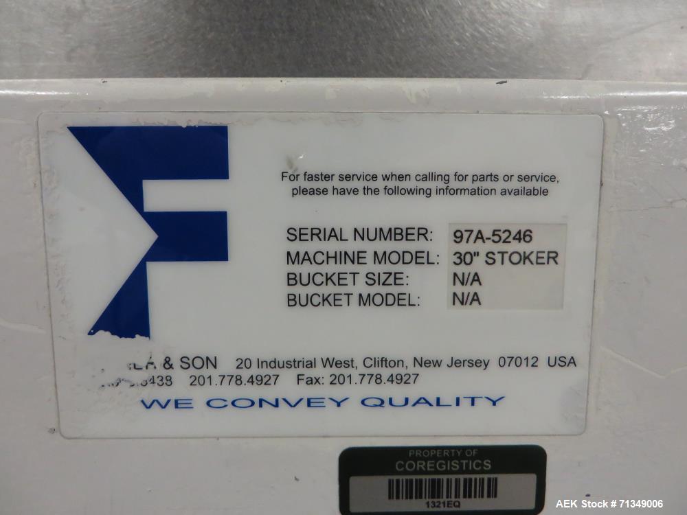 Used Matrix Mercury Model  2840R Vertical form fill and seal packaging system. Complete line includes with Yamato Zigma Series 10 head  dimpled/embossed bucket scale , Has mild steel platform, hot st...