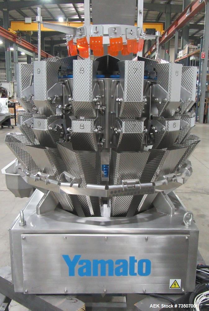 Matrix Packaging Morpheus MVC-300 Continuous Motion Washdown Bagger with Yamato 14-Head Dimpled Bucket Scale, Infeed & Turntable